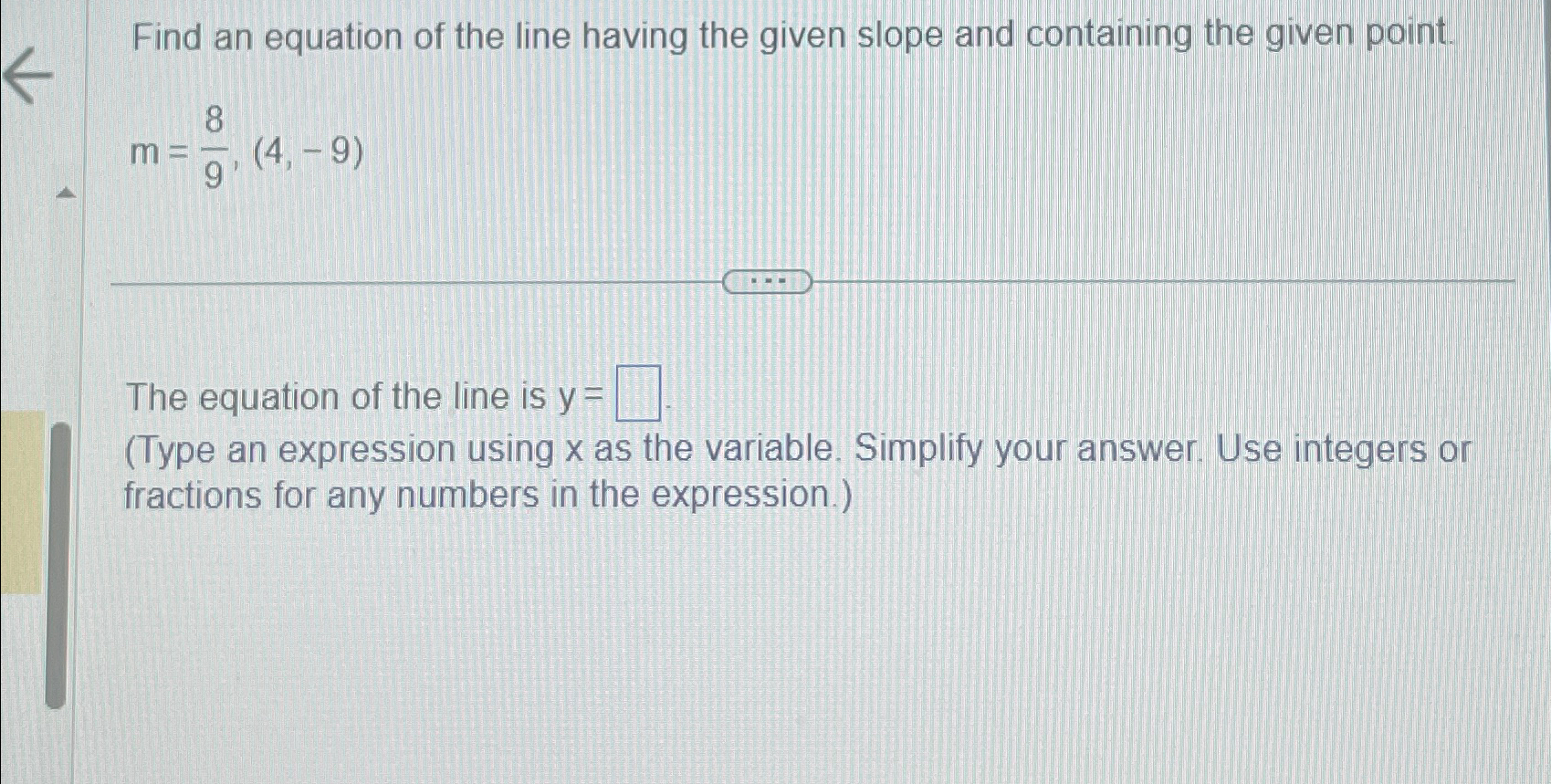 Solved Find an equation of the line having the given slope | Chegg.com