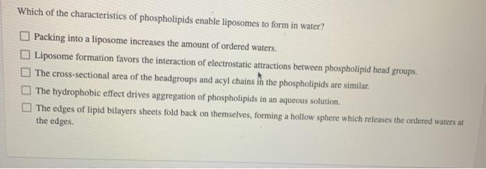 Solved When a sample of purified phospholipids is mixed with | Chegg.com