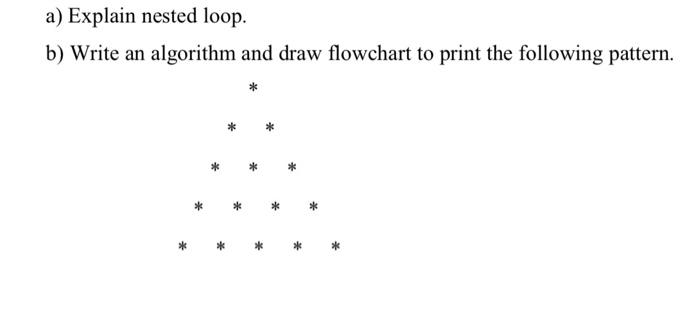 Solved a) Explain nested loop. b) Write an algorithm and | Chegg.com