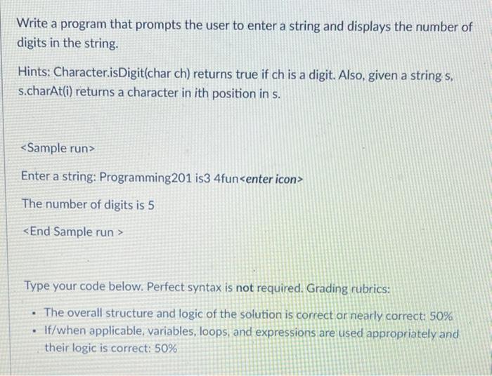 Solved Write a program that prompts the user to enter a | Chegg.com