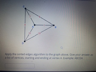 Solved Apply the sorted edges algorithm to the graph above. | Chegg.com
