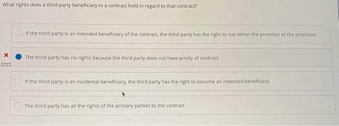 a transfer of contract rights to a third party is an incidental benefit