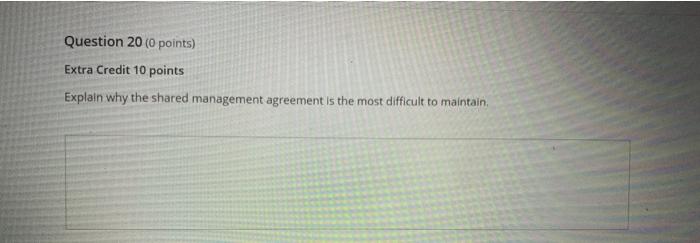 Solved Question 20 (0 points) Extra Credit 10 points Explain | Chegg.com