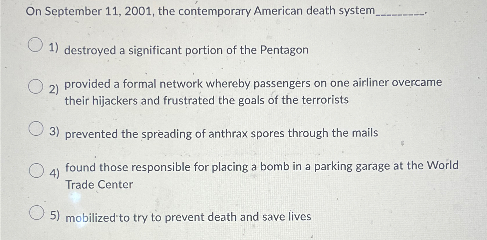 on september 11 2001 the contemporary american death system