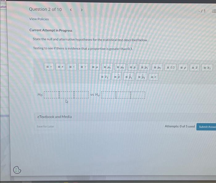 Solved Current Attempt in Progress State the null and | Chegg.com