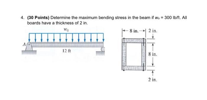 Solved (30 Points) Determine the maximum bending stress in | Chegg.com
