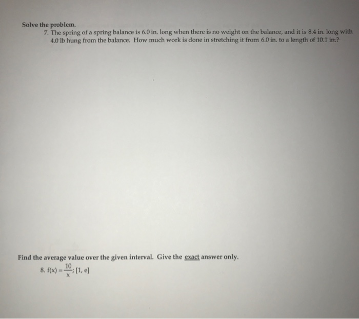 Spring Balance Question Solved Solve the problem. 7. The spring of a spring balance | Chegg.com