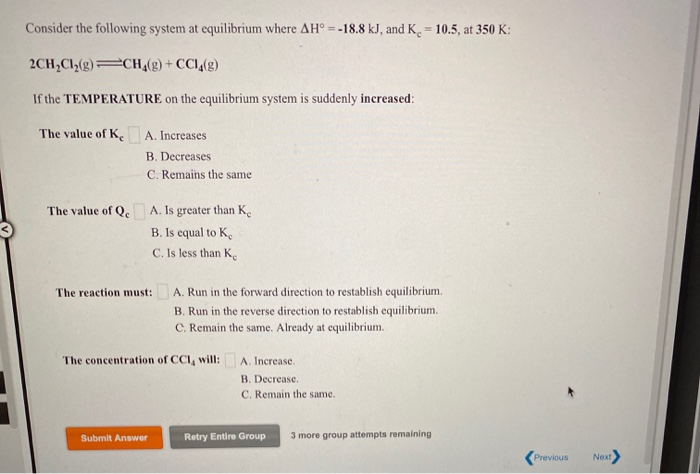Solved Consider the following system at equilibrium where AH | Chegg.com