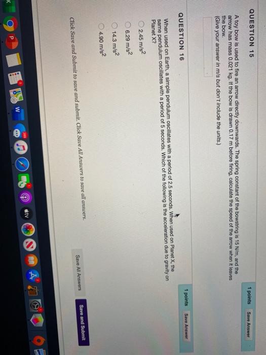 Solved QUESTION 15 1 points Save Answer A toy bow is used to | Chegg.com