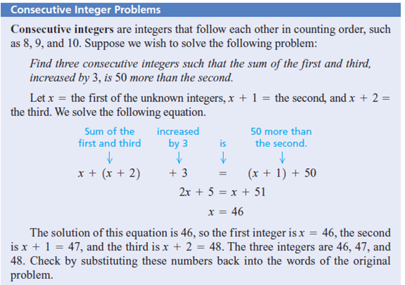 Solved Solve Each Problem Involving Consecutive Integers Find 