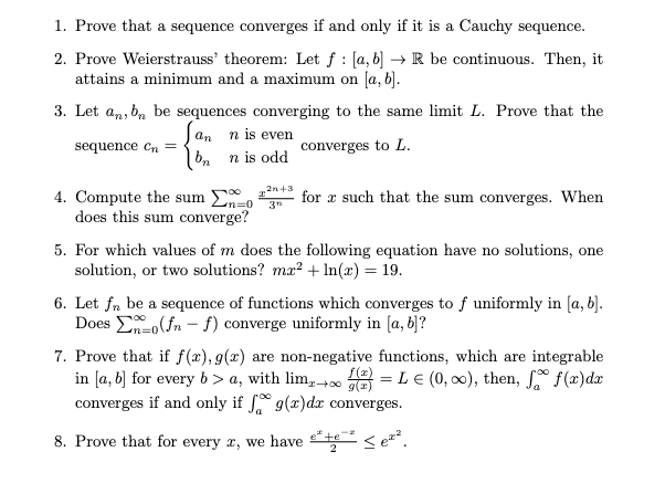 Solved Prove that a sequence converges if ﻿and only if it is | Chegg.com
