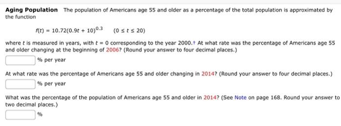 Solved Aging Population The population of Americans age 55 | Chegg.com