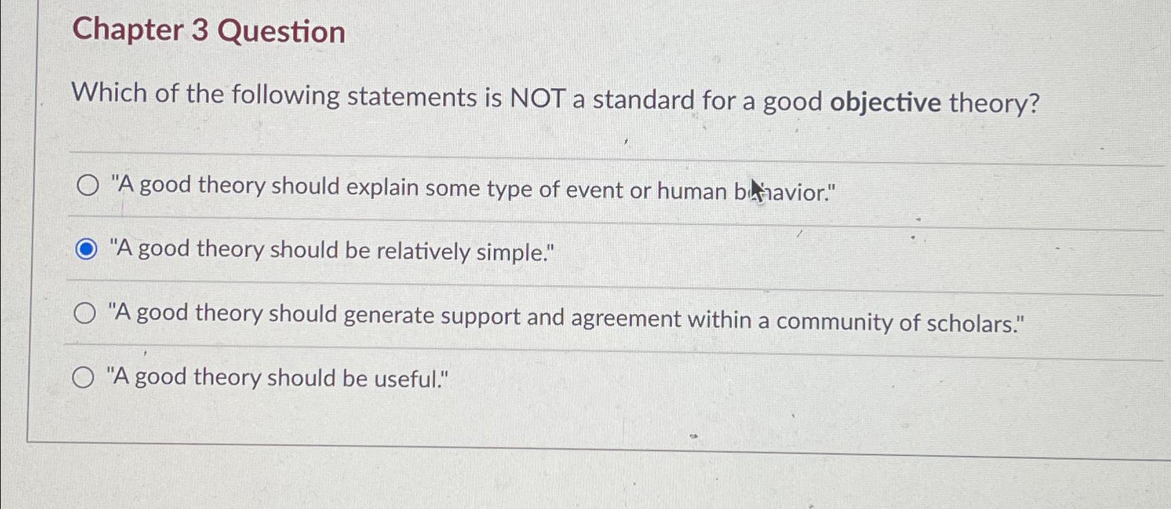 Solved Chapter 3 ﻿QuestionWhich of the following statements | Chegg.com