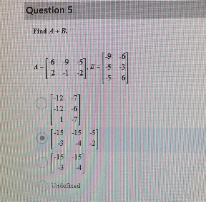 Solved Find A+B | Chegg.com