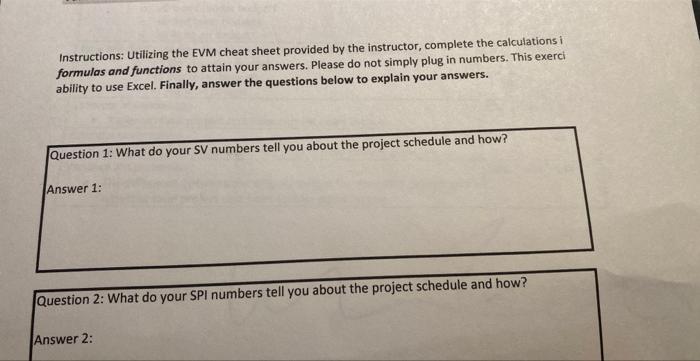 Solved Instructions: Ueilizing the EVM cheat sheet provided | Chegg.com