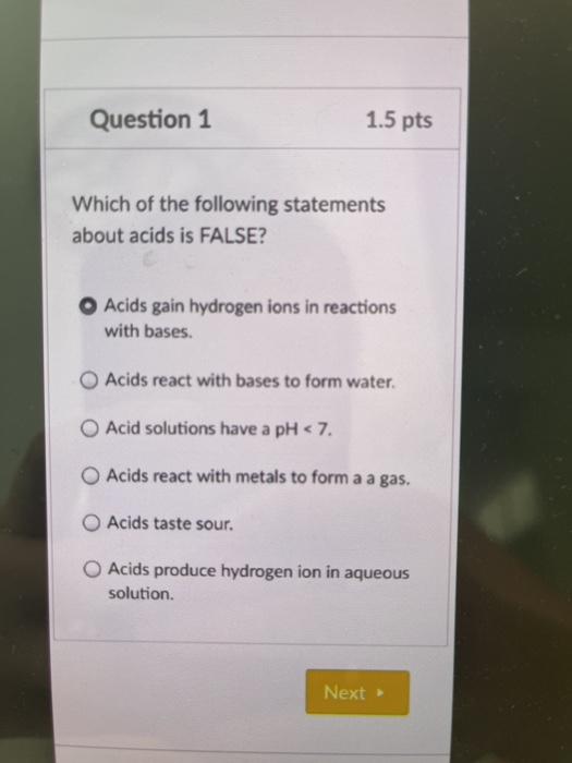 Solved Question 1 1.5 pts Which of the following statements | Chegg.com