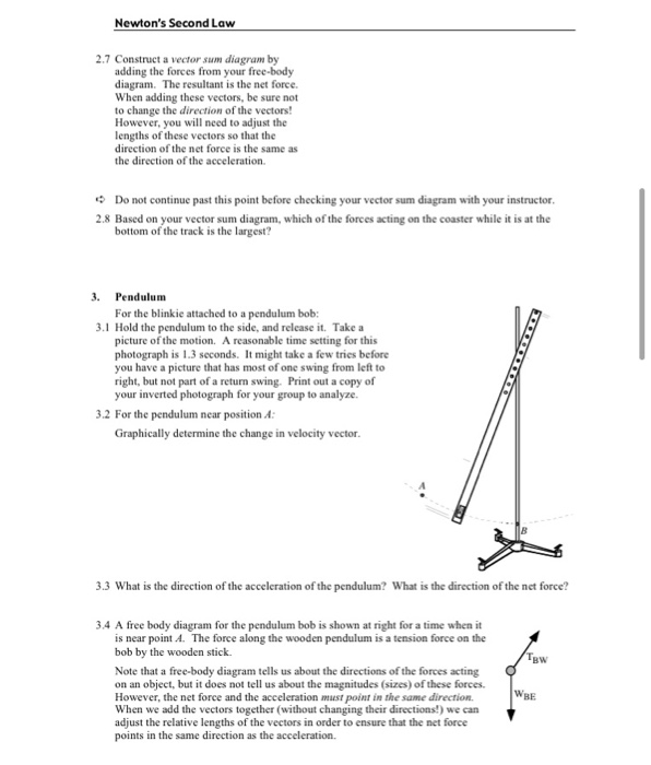 Newton s second law 2 7 construct a vector sum chegg