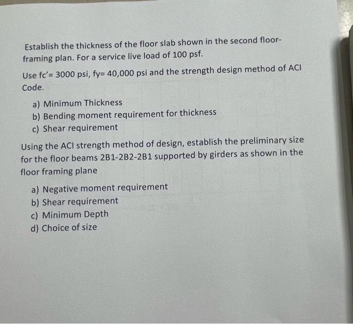 Solved Establish the thickness of the floor slab shown in | Chegg.com