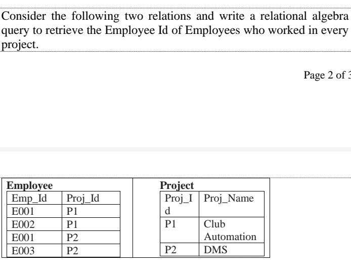Solved Consider the following two relations and write a | Chegg.com