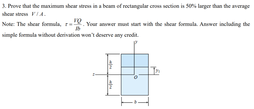 Solved Prove that the maximum shear stress in a beam of | Chegg.com