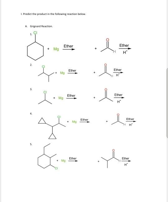 Solved 1. Predict the product in the following reaction | Chegg.com