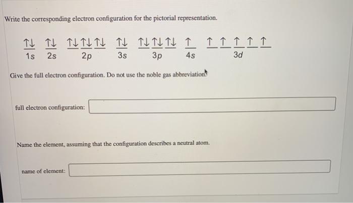 Solved Write the corresponding electron configuration for | Chegg.com
