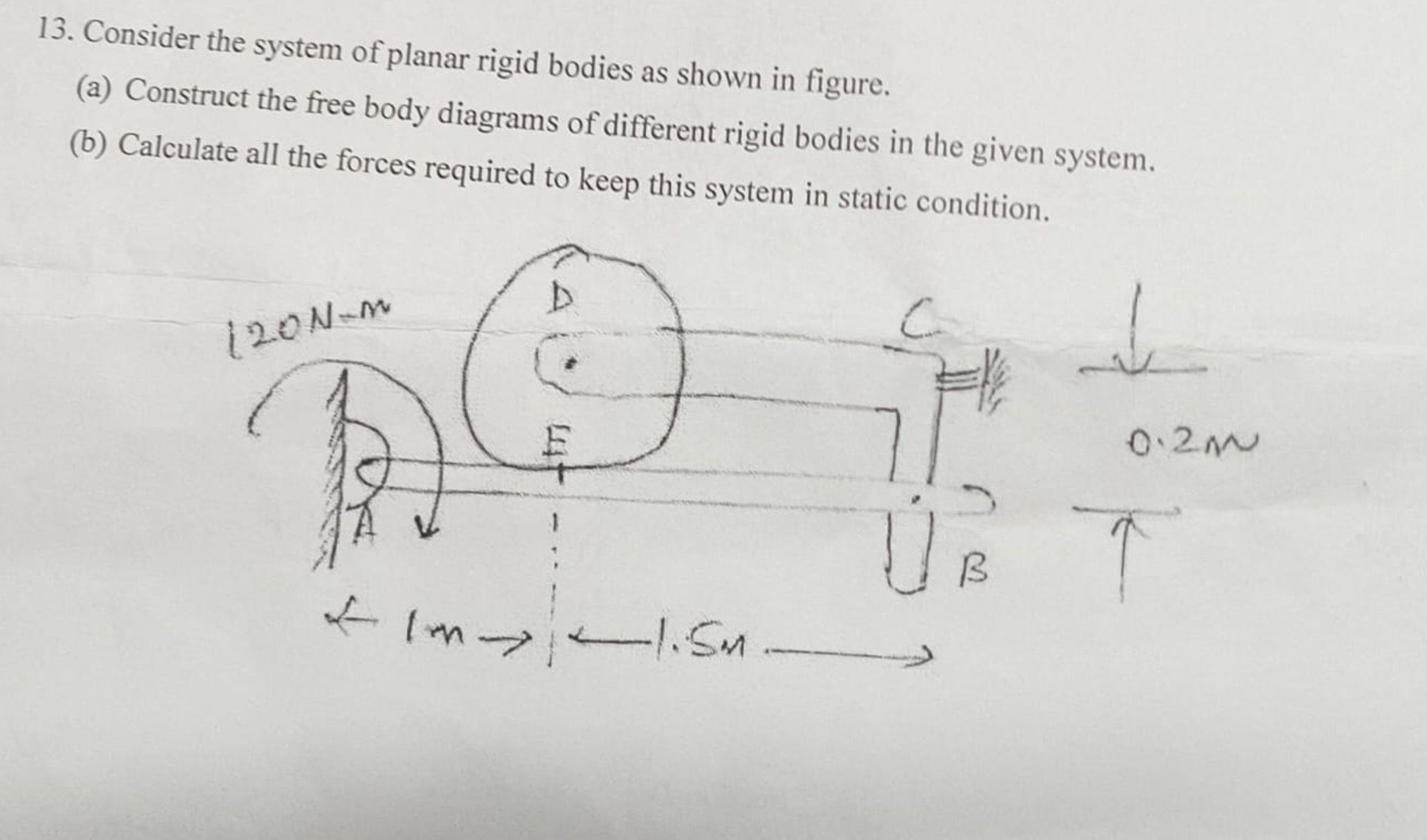 Solved Consider the system of planar rigid bodies as shown | Chegg.com