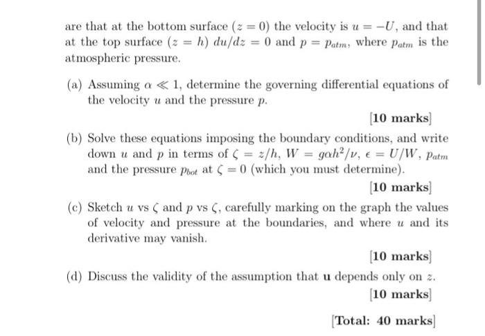 Solved 2. A layer of fluid of depth h and width D flows with | Chegg.com