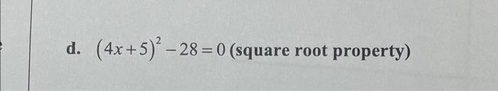 25x 2 40x 16 28 square root property