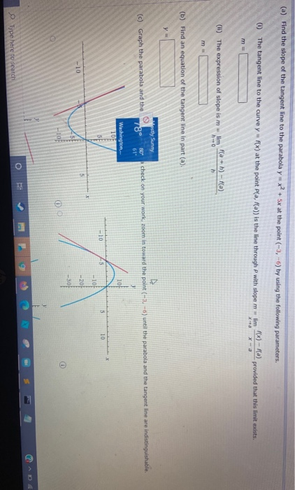 Solved A Find The Slope Of The Tangent Line To The Chegg Com