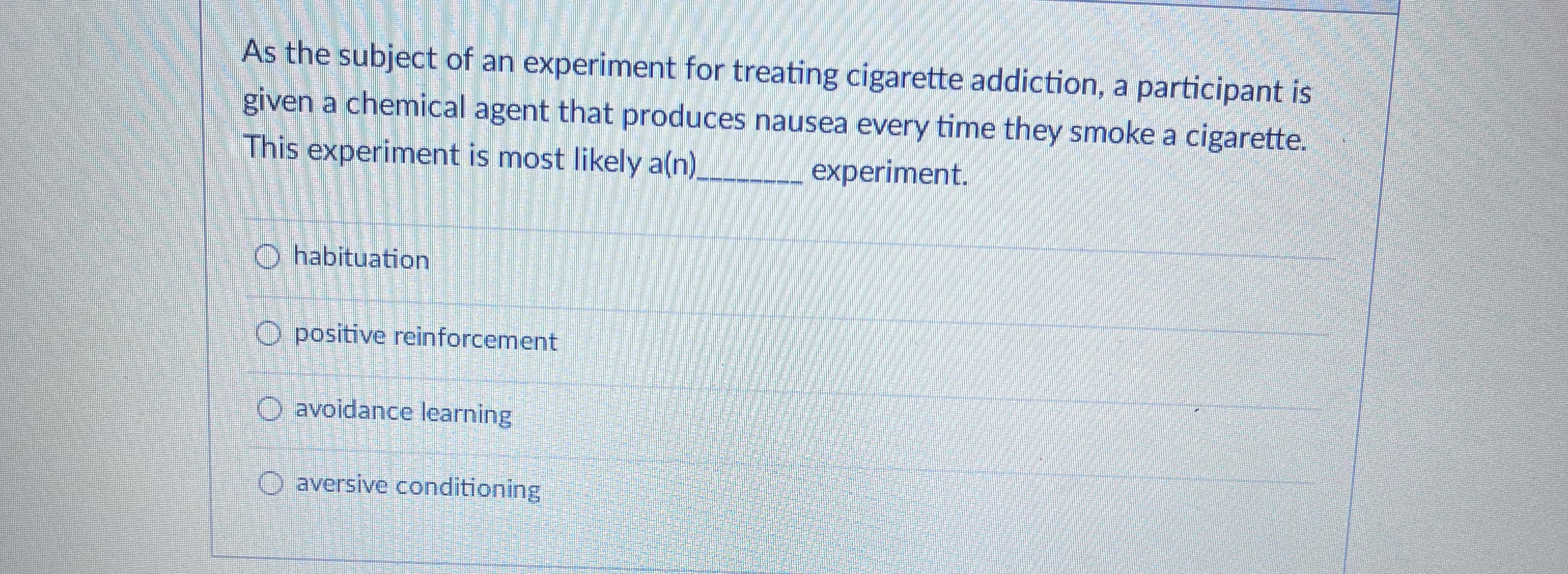 Solved As the subject of an experiment for treating