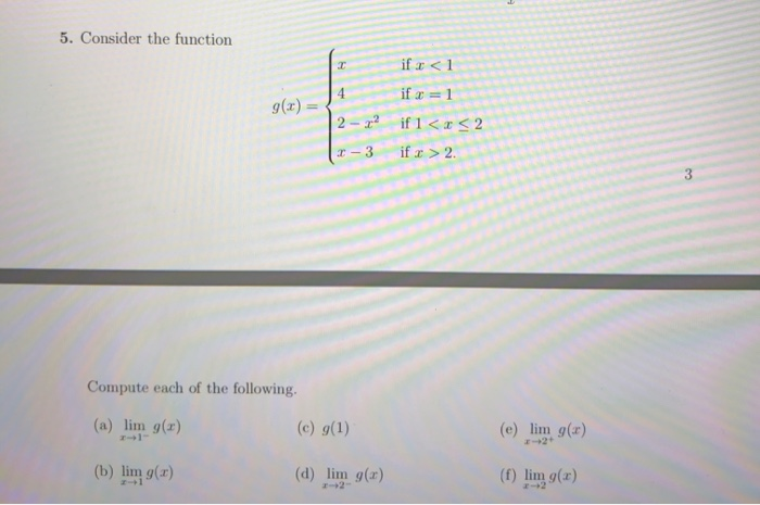 Solved 5. Consider the function if x