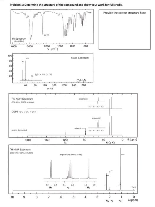 Solved Name: Chem 3112 Combined Spectroscopy Problems | Chegg.com