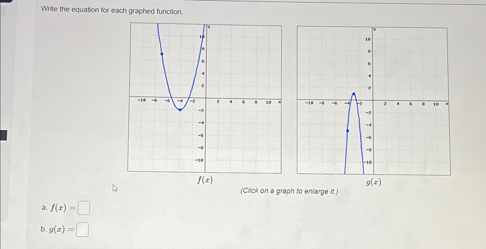 Solved Write the equation for each graphed function | Chegg.com