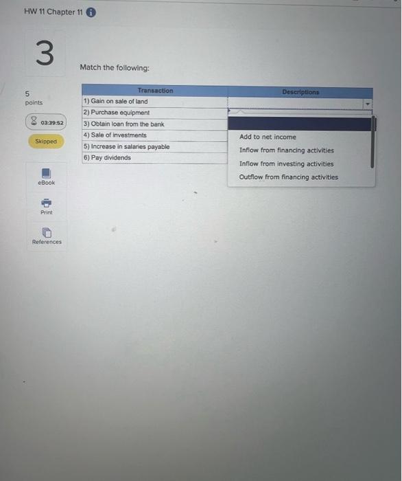 Solved Match the following: | Chegg.com