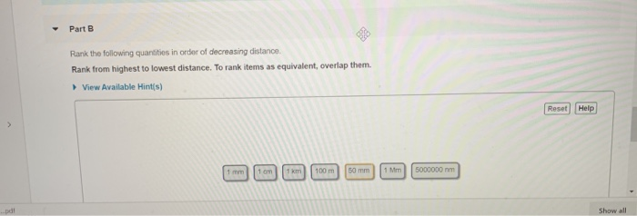 Solved Part B Rank The Following Quantities In Order Of | Chegg.com