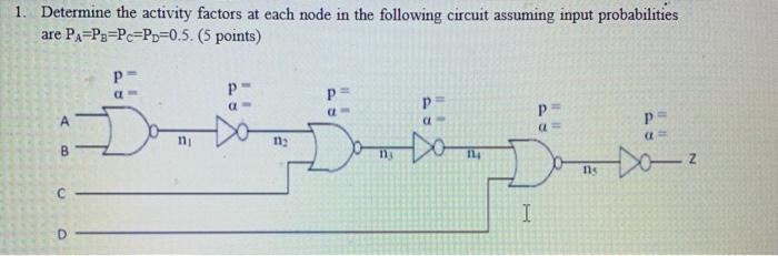 Solved 1. Determine the activity factors at each node in the | Chegg.com