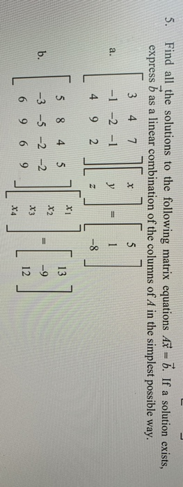 Solved 5. Find all the solutions to the following matrix | Chegg.com