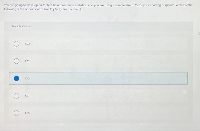 Solved You are going to develop an R-chart based on range | Chegg.com