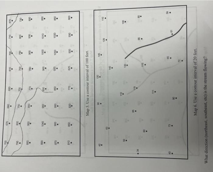 complete the following maps by drawing contour lines | Chegg.com