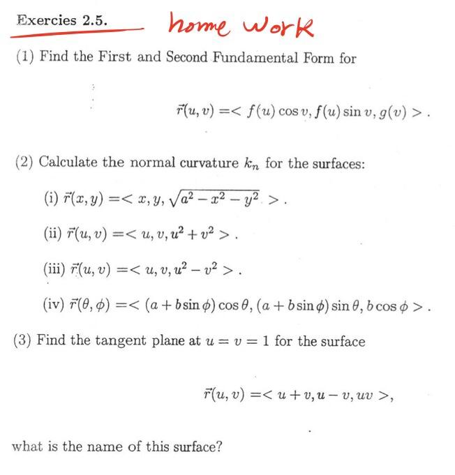 Solved Exercies 2 5 Home Work 1 Find The First And Sec Chegg Com