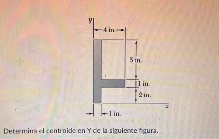 Determina el centroide en \( Y \) de la siguiente figura.