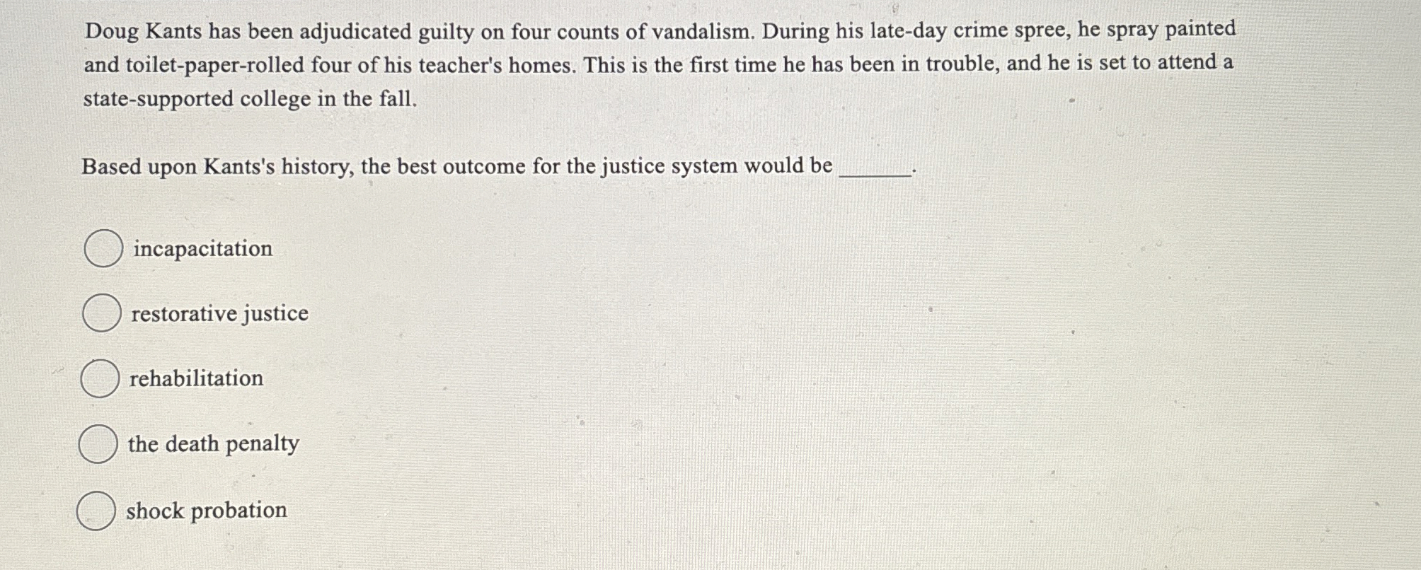 Solved Doug Kants has been adjudicated guilty on four counts | Chegg.com