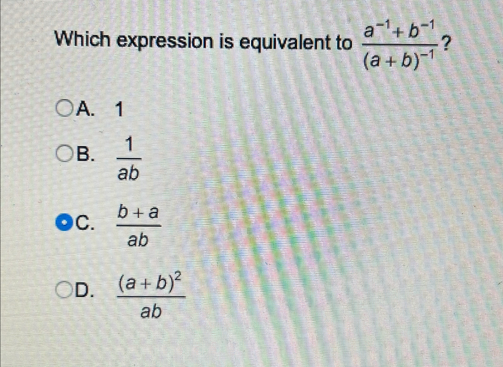 Solved Which expression is equivalent to | Chegg.com