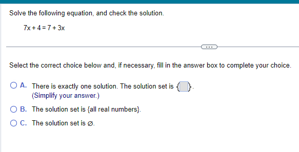Solved Solve the following equation, and check the | Chegg.com