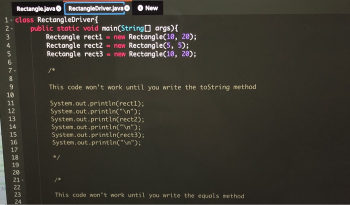 Solved JAVA: Fill in the sample code with an equals method | Chegg.com