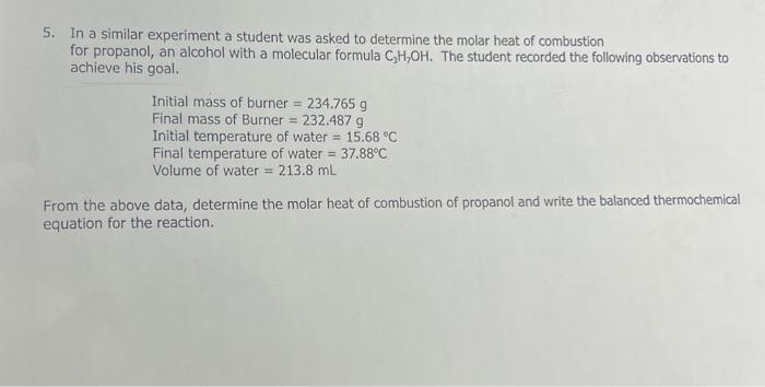 experiment 4 heat of combustion