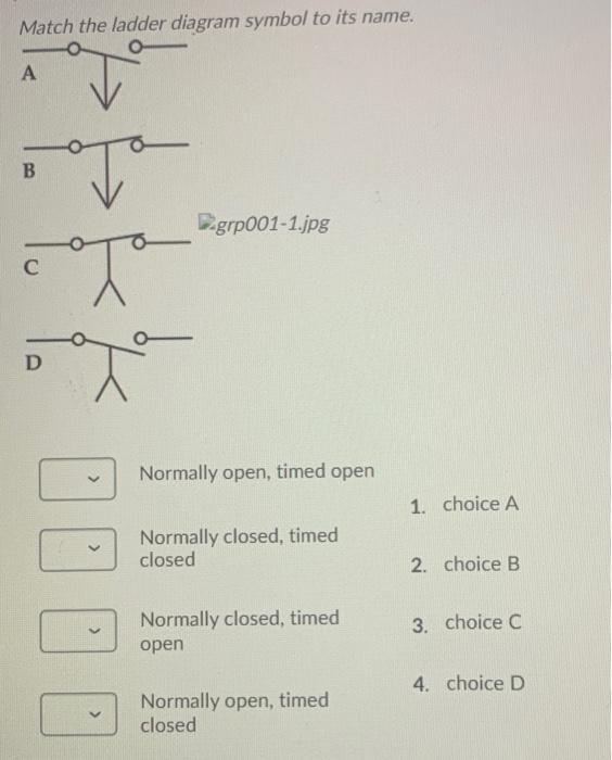 Solved Match the ladder diagram symbol to its name. A B Te