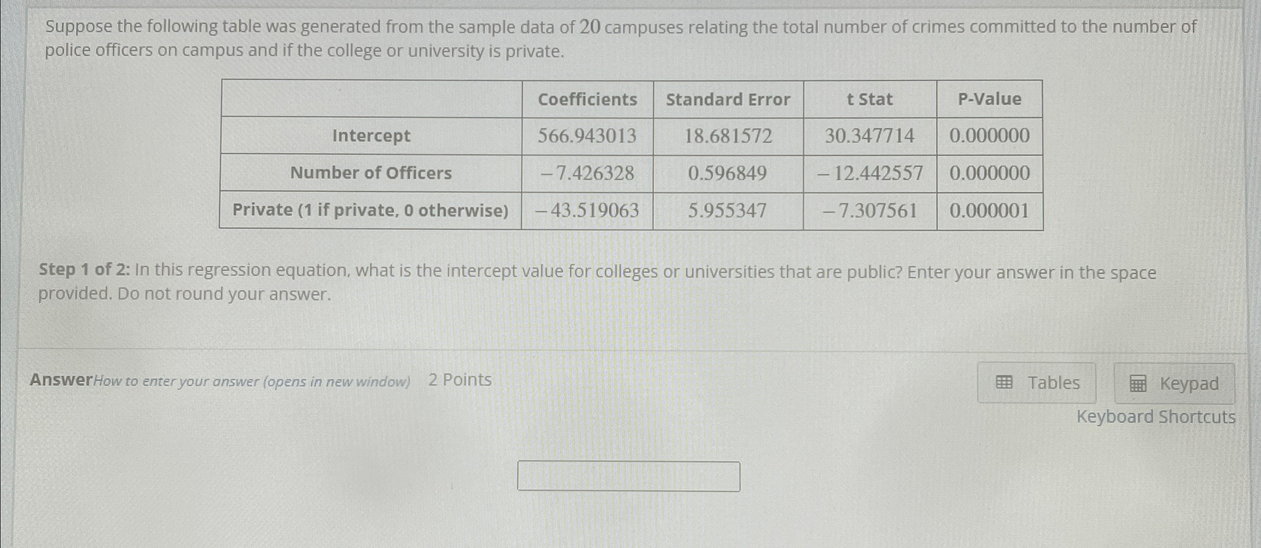 Solved Suppose the following table was generated from the | Chegg.com