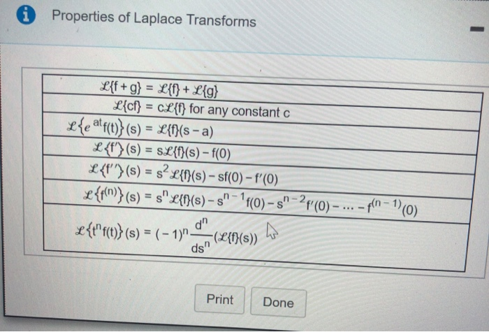 Solved 7 3 5 Use The Accompanying Tables Of Laplace Trans Chegg Com